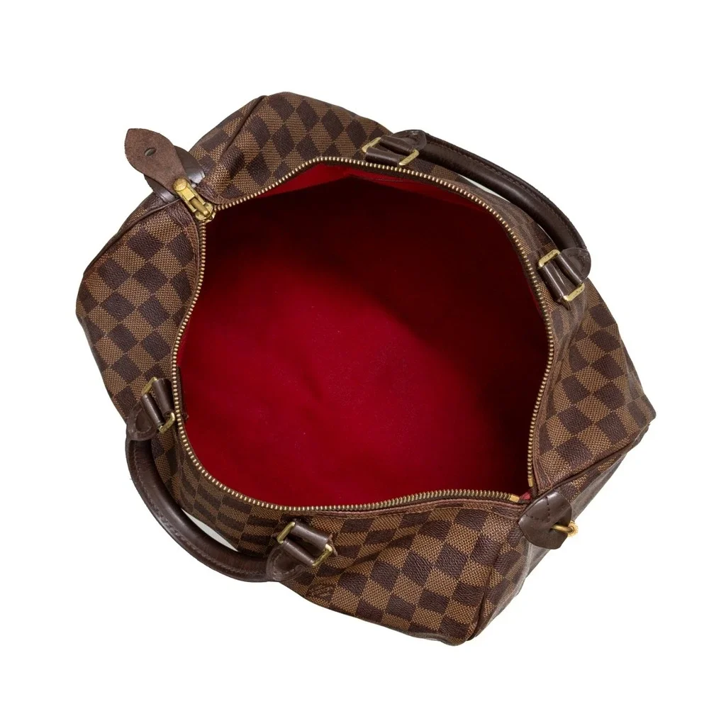 Louis Vuitton Speedy 30 Damier Ebene‎ Brown Handbag Boston Bag 2014 Made in USA